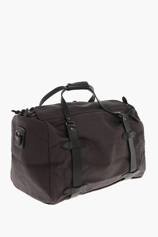 Borsa Duffle In Tela Con Manici In Pelle