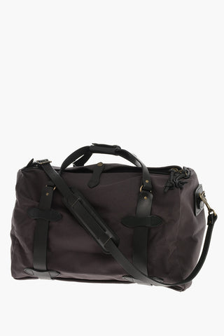 Borsa Duffle In Tela Con Manici In Pelle