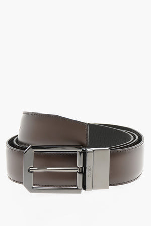Reversible Leather and Hammered Leather Belt