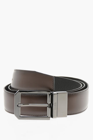 Reversible Leather and Hammered Leather Belt