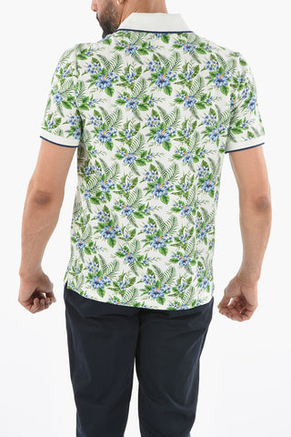 Floral Patterned Piquè Cotton SMITH Polo Shirt