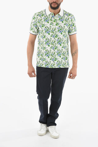 Floral Patterned Piquè Cotton SMITH Polo Shirt