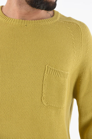 Cotton Crew-neck Sweater with Breast Pocket