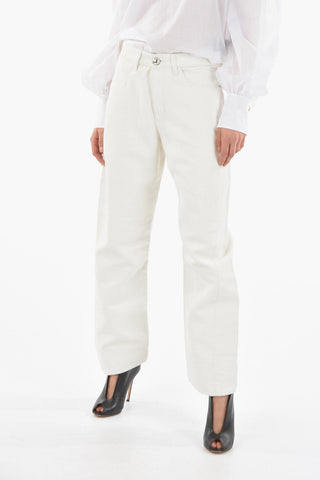 Jeans Regular Fit Con Bottone Gioiello 21cm