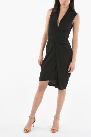 FOGACHINE Asymmetric Midi Wrap Dress