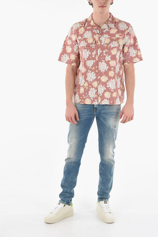 Floral-Patterned S-MAC-FLO Shirt wih Double Breast Pockets
