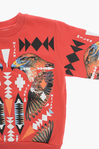 Crew Neck CROSS FALCO Printed Sweatshirt