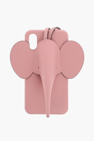 Grained-leather ELEPHANT Iphone XS Case with Detachable Strap