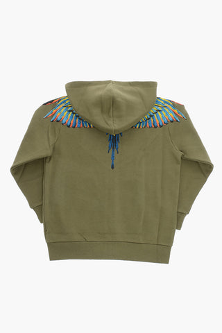 Felpa in Cotone BIRDS WINGS con Cappuccio e Zip