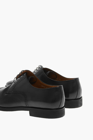 Textured Leather Brogue Derby Shoes