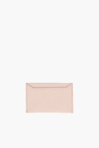Gros-grain Leather Card Holder with Bow-emebellishment