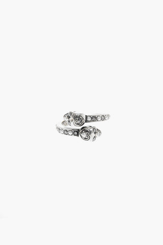 Crystal SKULLS Brass Ring