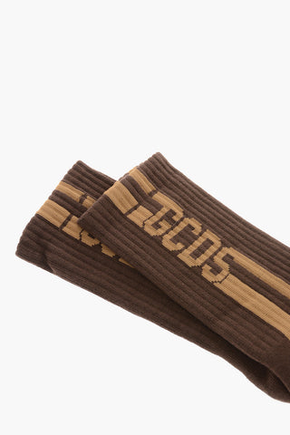 Cotton-blend GOD CAN'T DESTROY Socks with Contrasting Bands