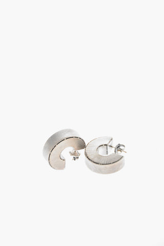 Brushed-silver LOOP Hoop Earrings