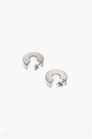 Brushed-silver LOOP Hoop Earrings