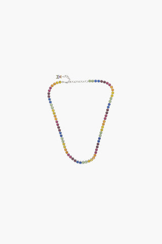 Silvered-brass Tennis Chocket with Crystal-embellishments