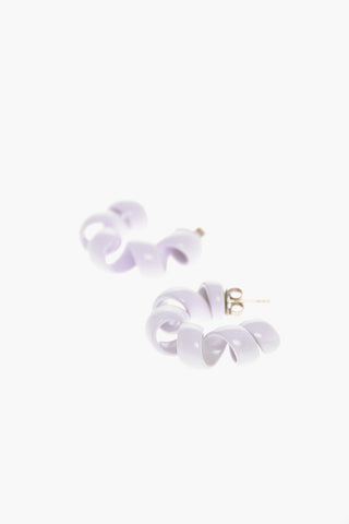 Enameled Silver TWIST Spiral-shaped Hoop Earrings