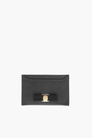 Saffiano Leather Card Holder with Bow
