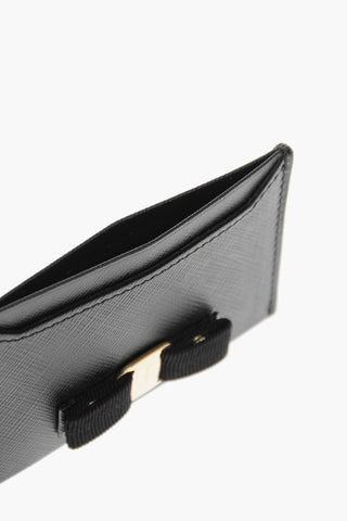 Saffiano Leather Card Holder with Bow