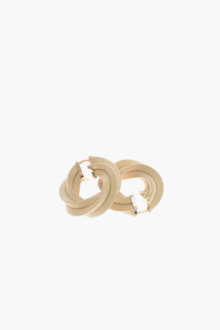 Soft-leather Twisted Hoop Earrings