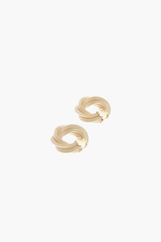 Soft-leather Twisted Hoop Earrings