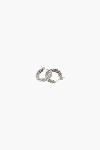 Silver Twisted Hoop Earrings