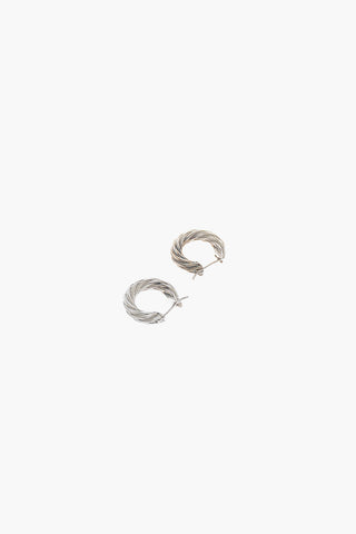 Silver Twisted Hoop Earrings