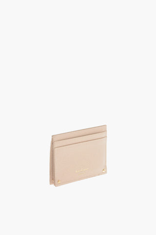 Grained-leather Card Holder with Logo