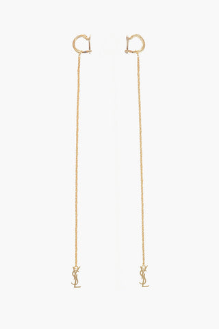 Brass Pendant Earrings with Logo