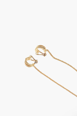 Brass Pendant Earrings with Logo
