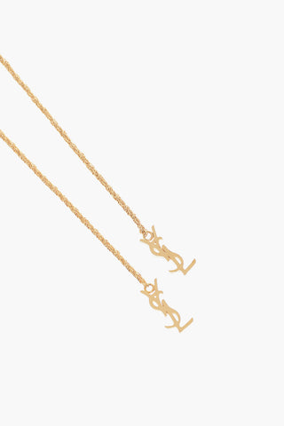 Brass Pendant Earrings with Logo