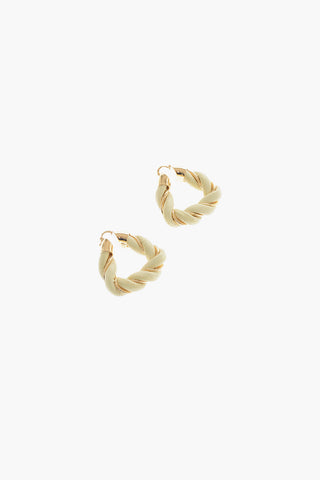 Silver Soft-leather FOLD TRIANGLE Hoop Earrings with Twisted effect