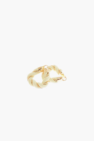 Silver Soft-leather FOLD TRIANGLE Hoop Earrings with Twisted effect