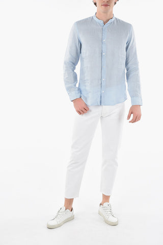 Camicia BRENT in Lino con Collo Coreano