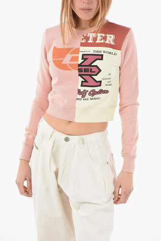 Front Printed F-SLIMMIDLE Cropped Sweatshirt