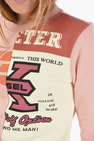 Front Printed F-SLIMMIDLE Cropped Sweatshirt