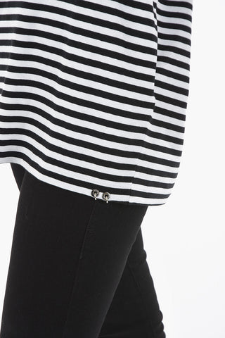 Awning Striped Two-Tone BRARIA T-Shirt with Deep cross at the Back