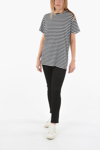 Awning Striped Two-Tone BRARIA T-Shirt with Deep cross at the Back