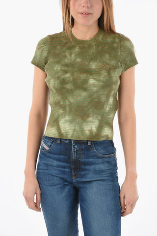 Tie-Dye Effect M-ERIE T-Shirt with Golden Logo