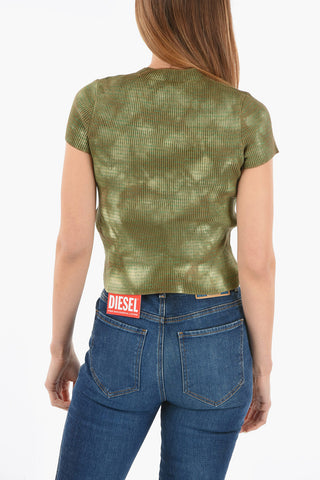 Tie-Dye Effect M-ERIE T-Shirt with Golden Logo