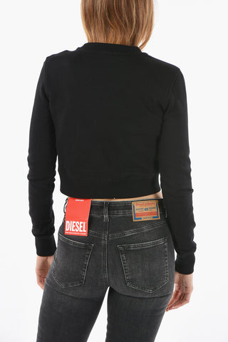 Felpa Girocollo F-SLIMMIDLE Crop Stampata 
