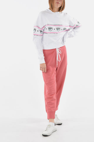 Brushed Cotton Cropped Crewneck Sweatshirt