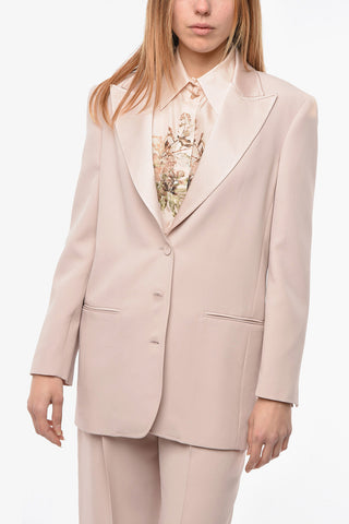 Single-breasted Blazer with Satin Peak Lapel