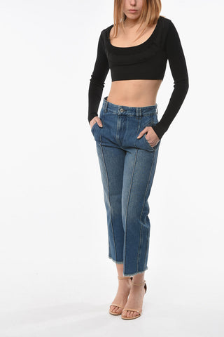 ETOILE Cropped TRICIA Denims with Frayed Hems 22cm