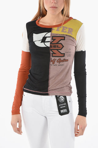T-Shirt T-TESSY-C1 a Manica Lunga con Stampa sul Fronte