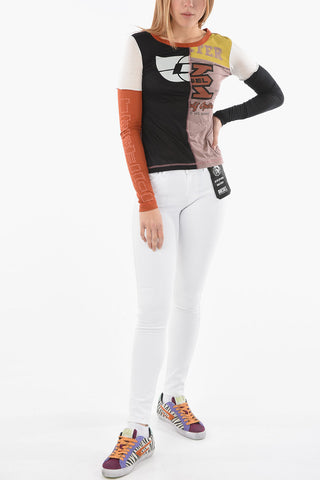 T-Shirt T-TESSY-C1 a Manica Lunga con Stampa sul Fronte