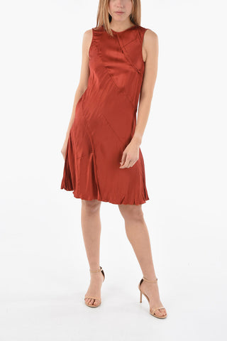 Vestito Svasato D-BETH in Satin Aperto Sulla Schiena