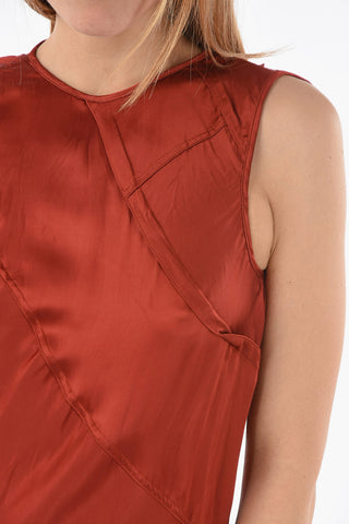 Vestito Svasato D-BETH in Satin Aperto Sulla Schiena