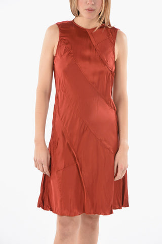 Vestito Svasato D-BETH in Satin Aperto Sulla Schiena