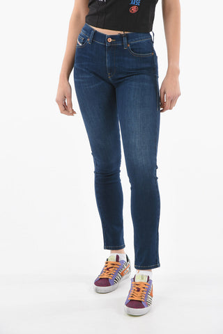 Dark Washed Mid-Waist D-ROISIN Skinny Fit Jeans 14cm L32